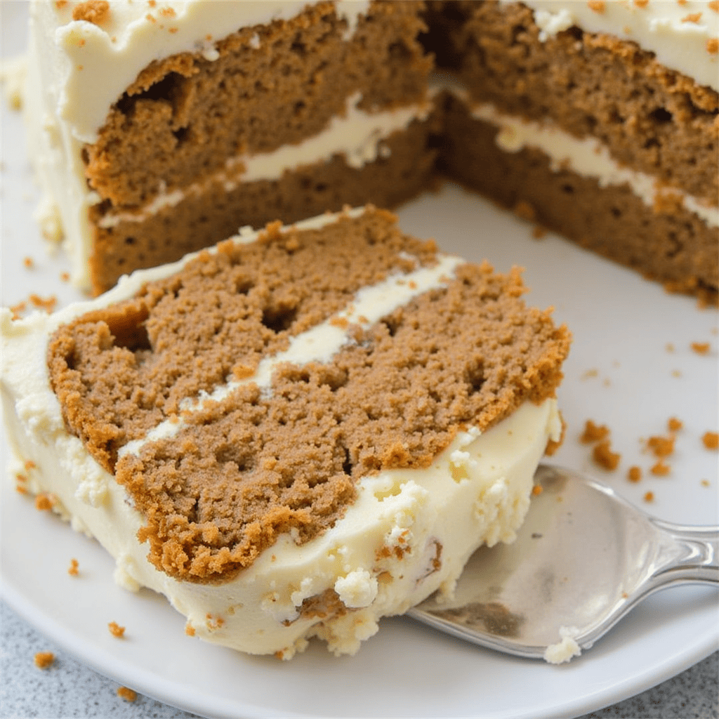 Slice of carrot cake with walnuts and cinnamon garnish, served with coffee